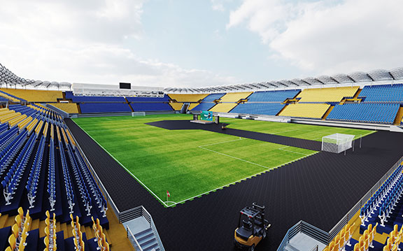 Podloga preko trave za stadion
