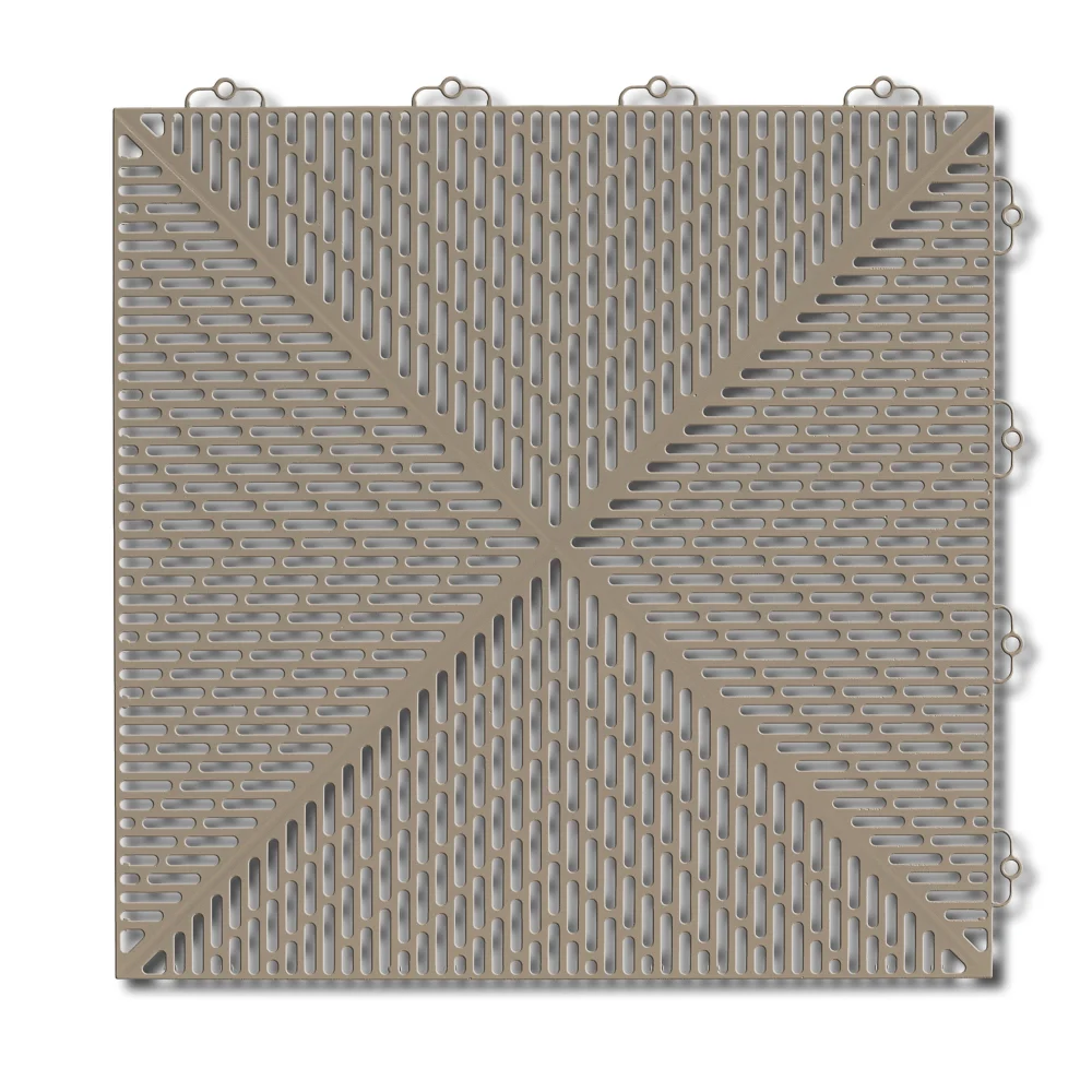 Bergo Unique ploča — Cedar Wood Bergo Unique modularna PVC ploča u boji Cedar Wood, dijagonalno rebrasta perforirana površina sa klik spojevima