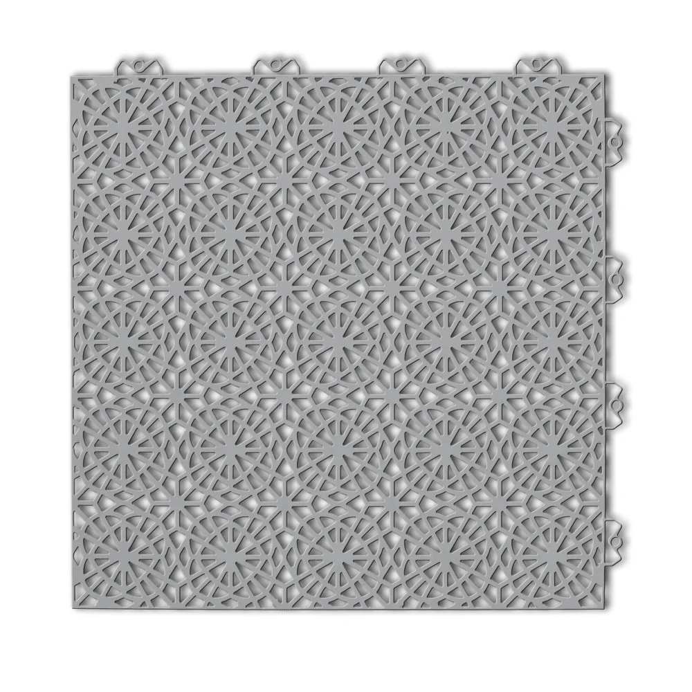Bergo XL ploča — Stone Grey Bergo XL podna ploča u boji Stone Grey, cvetni florentinski perforirani dezen